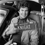 David Hasselhoff Holding Knight Rider Plate